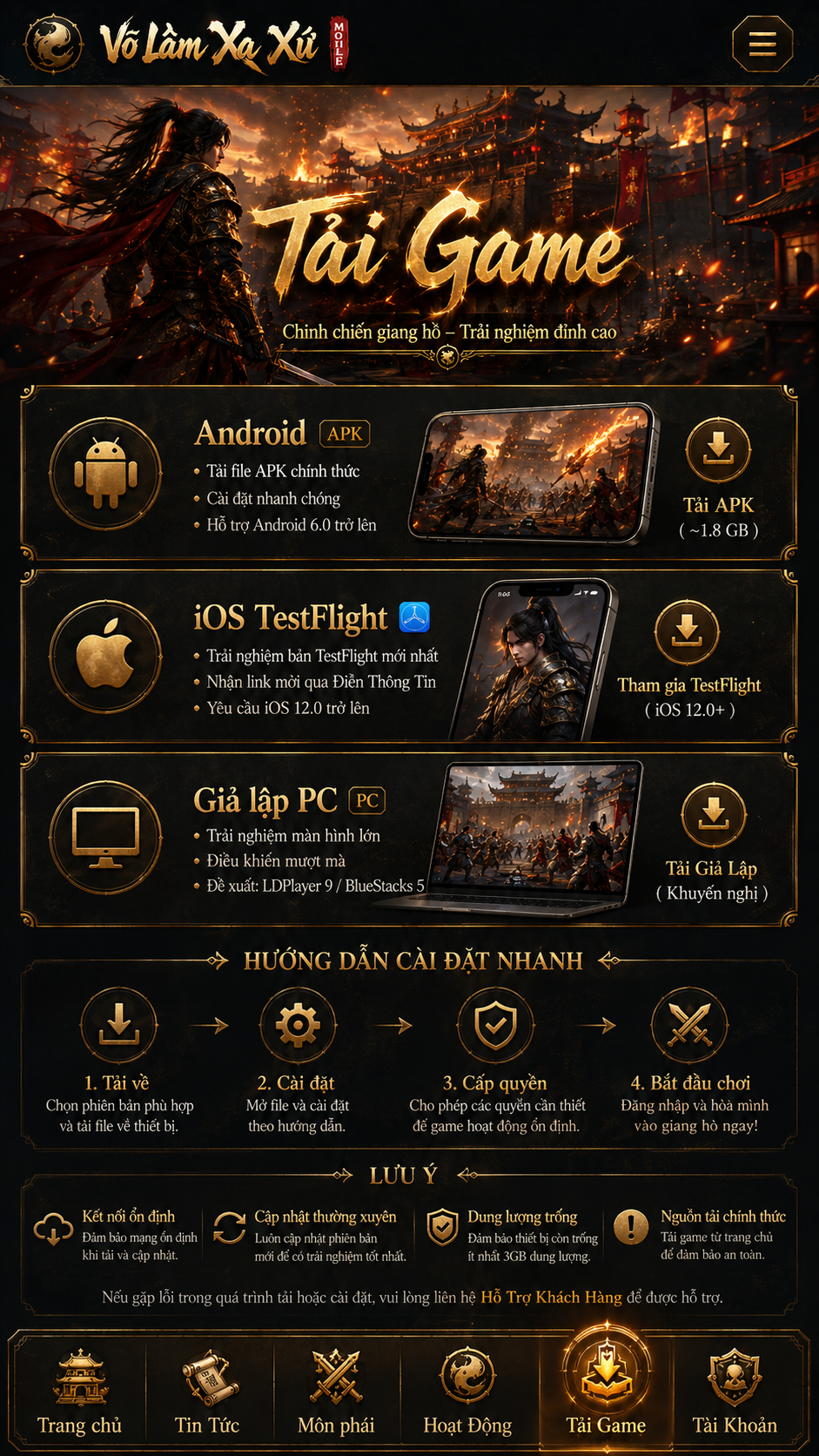 Võ Lâm Xa Xứ Mobile - Tải Game