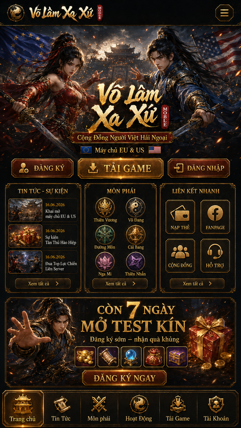 Võ Lâm Xa Xứ Mobile - Trang chủ