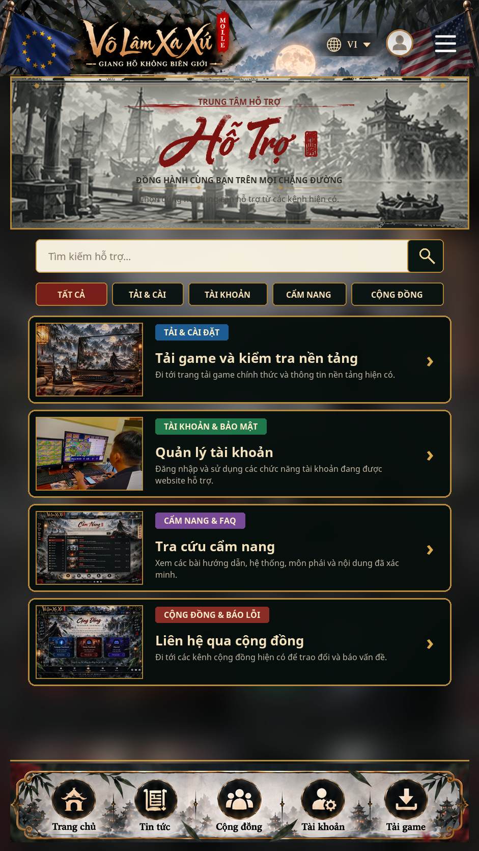 Trung tâm hỗ trợ Võ Lâm Xa Xứ